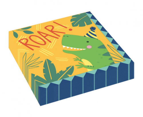 16 Lunch Napkins Dino-Mite 33 x 33 cm