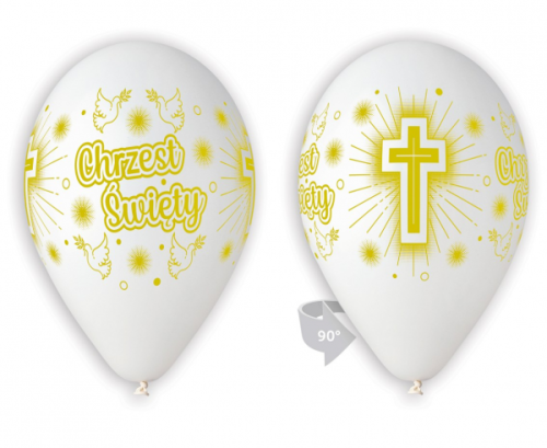 Balloon Premium Baptism Chrzest Święty, 12 inches / 5 pcs.