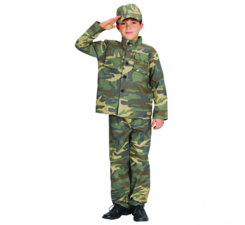 Soldier role-play set (shirt, trousers, cap), size 110/120