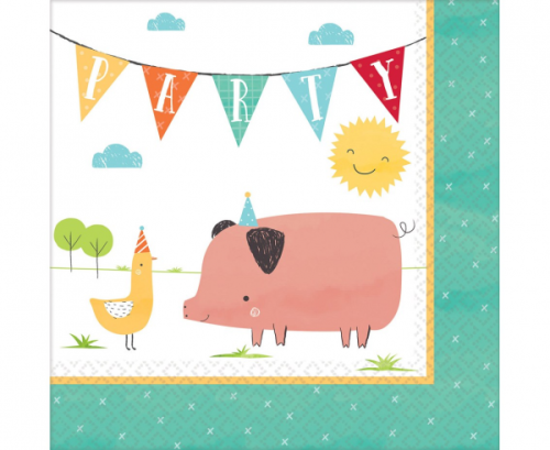 16 Napkins Barnyard Birthday 33 x 33 cm 16 Napkins Barnyard Birthday 33 x 33 cm