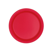Paper plates, red, 18 cm, 8 pcs.