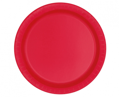 Paper plates, red, 23 cm, 8 pcs.