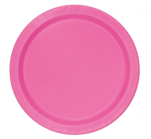 Paper plates, pink, 23 cm, 16 pcs