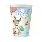 Paper cups 1st Birthday collection - Kangaroo, 6 pcs.