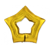 Воздушный шар фольгированный 36 &quot;STR - Звезда (дырка), золото