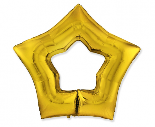 Folija balons 36" STR - Zvaigzne (caurums), zelts
