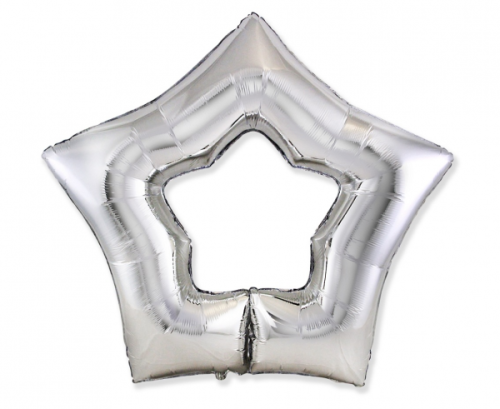 Folija balons 36" STR - Zvaigzne (caurums), sudrabs