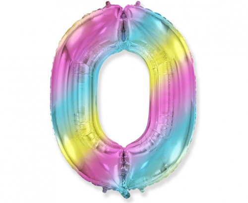 Folijas balons FX - Numurs 0, pasteļa gradients, 85 cm