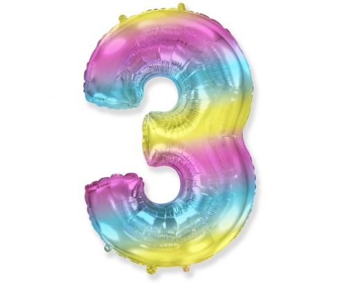 Folijas balons FX - 3. numurs, pasteļtoņu gradients, 85 cm