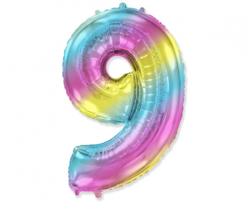 Folijas balons FX - 9. numurs, pasteļtoņu gradients, 85 cm