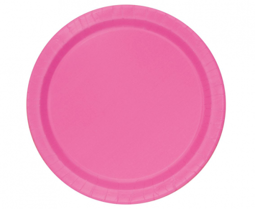 Paper plates, pink, 23 cm, 8 pcs.