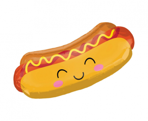 Foil balloon SuperShape Hot dog, 83x38 cm, packed