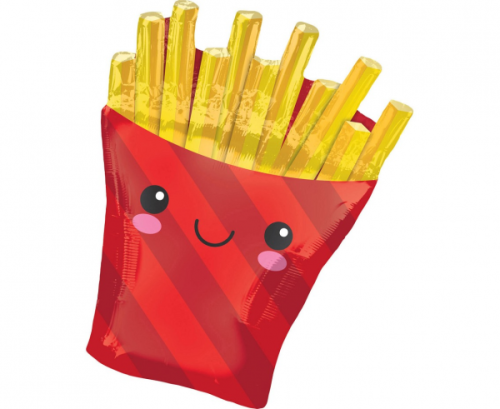 Foil balloon SuperShape French Fries, 58x71 cm, packed