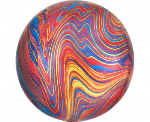 Folijas balons ORBZ Marblez - krāsaina bumba