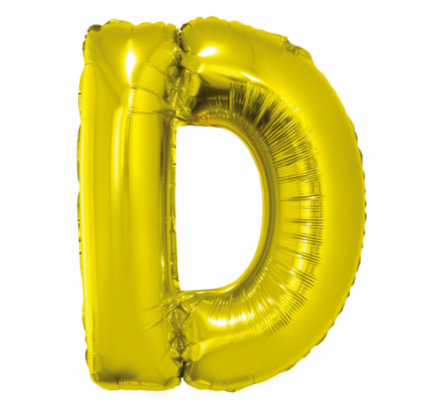 Folija balons "Burts D" , zelts, 85 cm Folija balons "Burts D" , zelts, 85 cm
