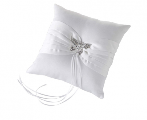 Ring cushion Elegant Butterfly, white Ring cushion Elegant Butterfly, white