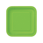 Paper plates, green, square, 18 cm, 16 pcs