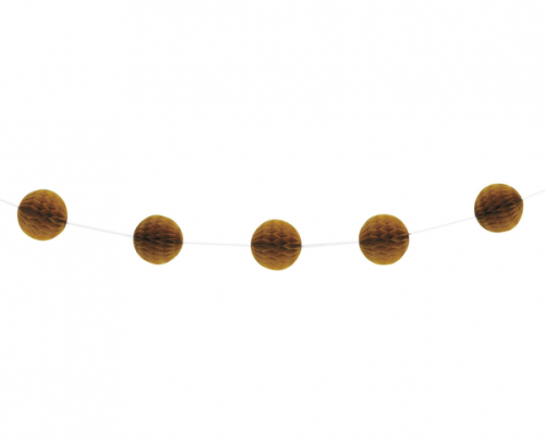 Honeycomb garland, gold, 213 cm