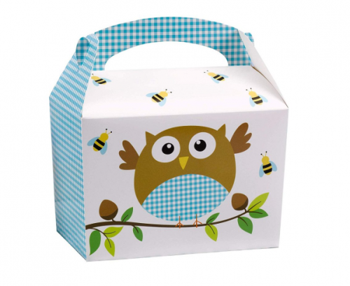 Lunch box Little owls, blue, 8 pcs