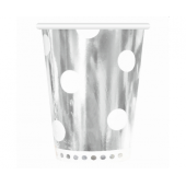 Paper cups B&C Polka dots, silver, 266 ml, 6 pcs