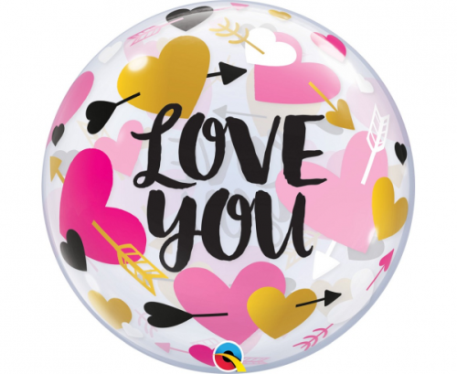 Folijas balons QL Bubble 22&quot; Love You
