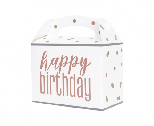 Leftover box Happy Birthday, rose gold, 6 pcs