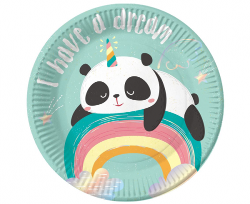 Paper plates Dreamy Panda, 18 cm, 6 pcs