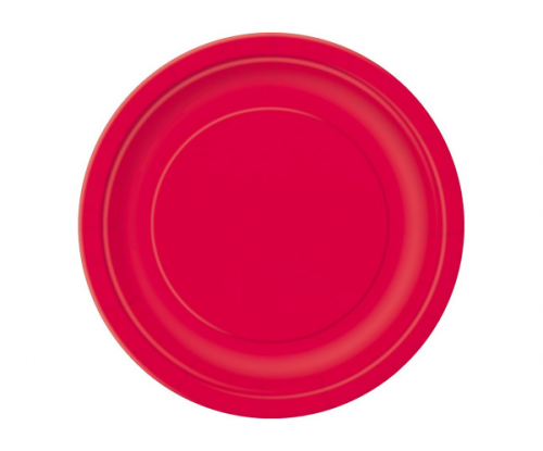 Paper plates, red, 18 cm, 20 pcs.