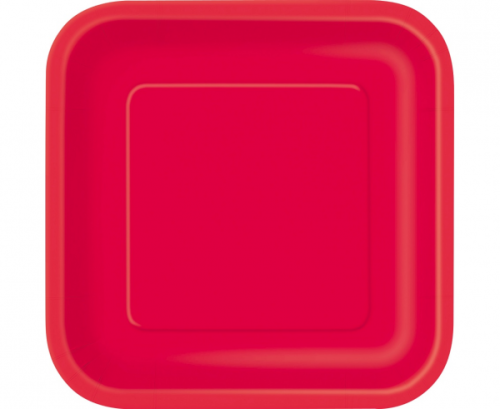 Paper plates, red, 23 cm, square, 14 pcs. Paper plates, red, 23 cm, square, 14 pcs.