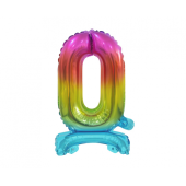 B&C foil balloon Standing digit 0, rainbow, 38 cm