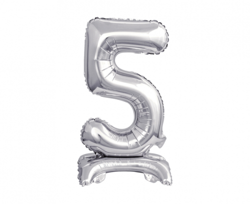 B&C foil balloon Standing digit 5, silver, 38 cm B&C foil balloon Standing digit 5, silver, 38 cm