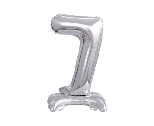 B&C foil balloon Standing digit 7, silver, 38 cm