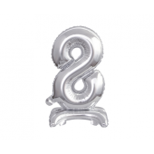 B&C foil balloon Standing digit 8, silver, 38 cm