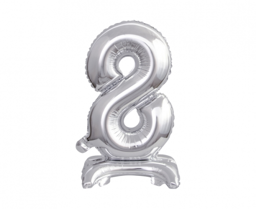 B&C foil balloon Standing digit 8, silver, 38 cm B&C foil balloon Standing digit 8, silver, 38 cm