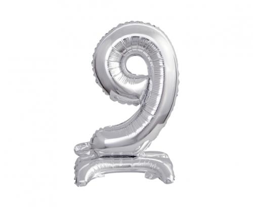 B&C foil balloon Standing digit 9, silver, 38 cm B&C foil balloon Standing digit 9, silver, 38 cm