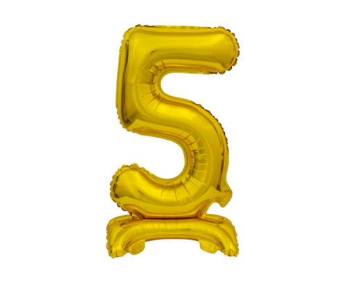 Воздушный шар из фольги B&C Standing digit 5, золото, 38 см Воздушный шар из фольги B&C Standing digit 5, золото, 38 см