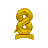 Воздушный шар из фольги B&amp;C Standing digit 8, золото, 38 см