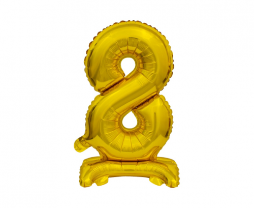Воздушный шар из фольги B&C Standing digit 8, золото, 38 см Воздушный шар из фольги B&C Standing digit 8, золото, 38 см