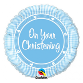 Foil balloon 18" QL CIR On Your Christening Boy