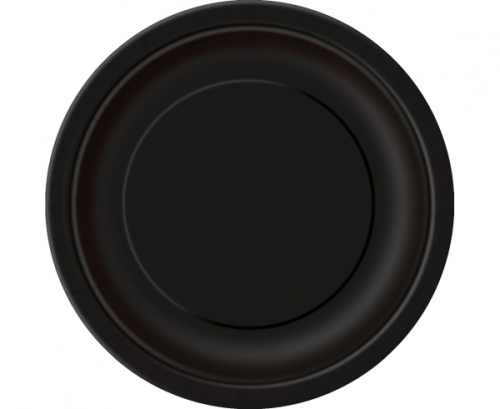 Paper plates, black, size 23 cm, 8 pcs.
