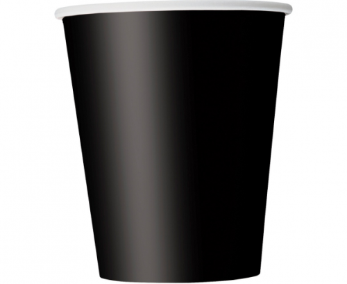 Paper cups, black, 8 pcs.