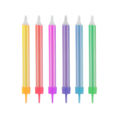Colourful candles Jumbo, pearl colours assorted, 12 pcs