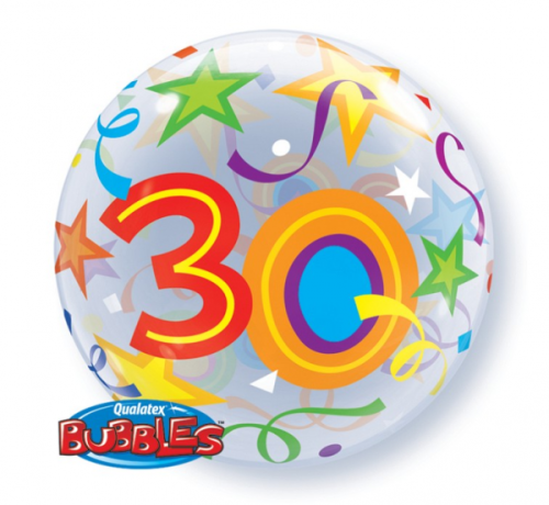 Folija balons 22" QL Bubble singls "30 Birthdays" Folija balons 22" QL Bubble singls "30 Birthdays"
