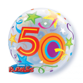 Воздушный шар фольгированный 22 &quot;QL Bubble сингл&quot; 50 дней рождения &quot;