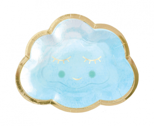 Paper plates Oh Baby, 17 cm, metallic blue, 8 pcs Paper plates Oh Baby, 17 cm, metallic blue, 8 pcs