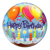 Folijas balons 22&quot; QL Bubble Polight &quot;Daudz laimes dzimšanas dienā&quot;