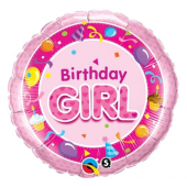Balloon foil 18 inches QL CiR Birthday Girl with pictures