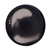Foil balloon 15 inches ORBZ - ball black / 1 pc.