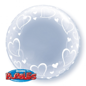 Воздушный шар фольгированный 24 &quot;Deco Bubble QL&quot; Стилизованные сердечки &quot;