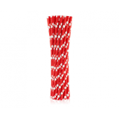 Paper drinking straws, red, polka dots, 6x197mm / 24 pcs